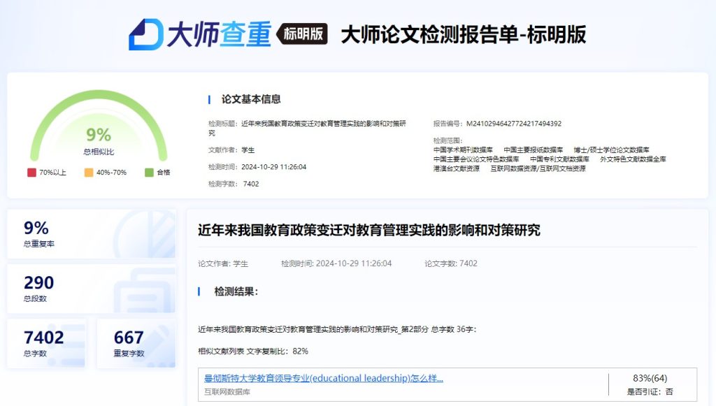 AI教育专业毕业论文范文5000字：近年来我国教育政策变迁对教育管理实践的影响和对策研究